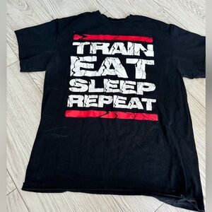 Train, Eat, Sleep, Repeat logo t shirt